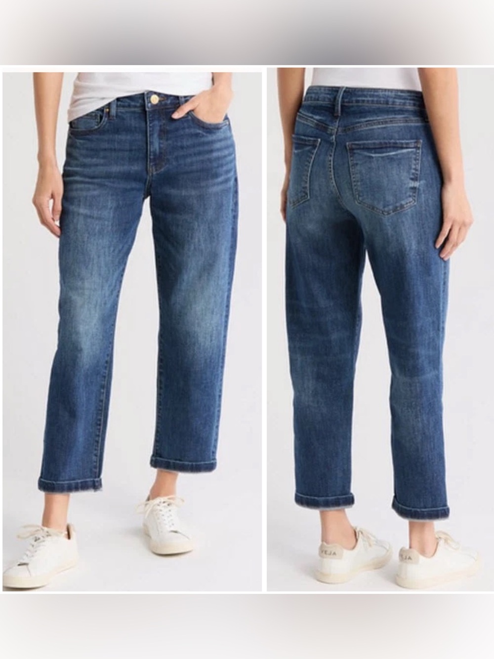 Kut from the Kloth Sienna Baggy Boyfriend Crop Jeans Denim 4